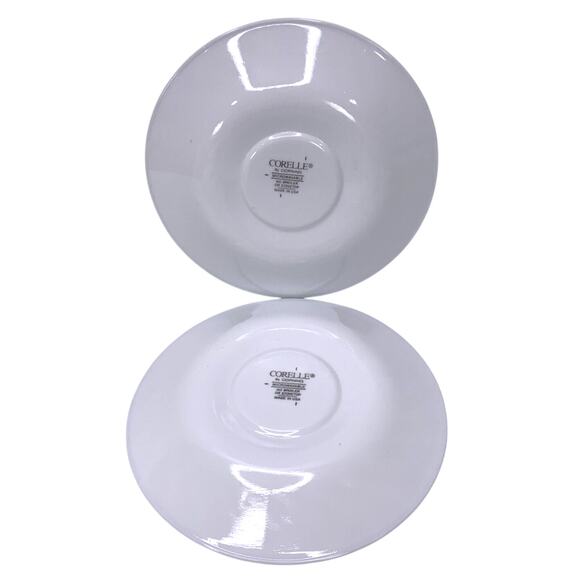 Corelle CALLAWAY IVY Saucers White Swirl Green Rim Corning Lot of 2 - Picture 2 of 5